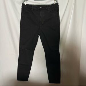 American Eagle Outfitters Next Level Stretch Black Distressed Jeans
